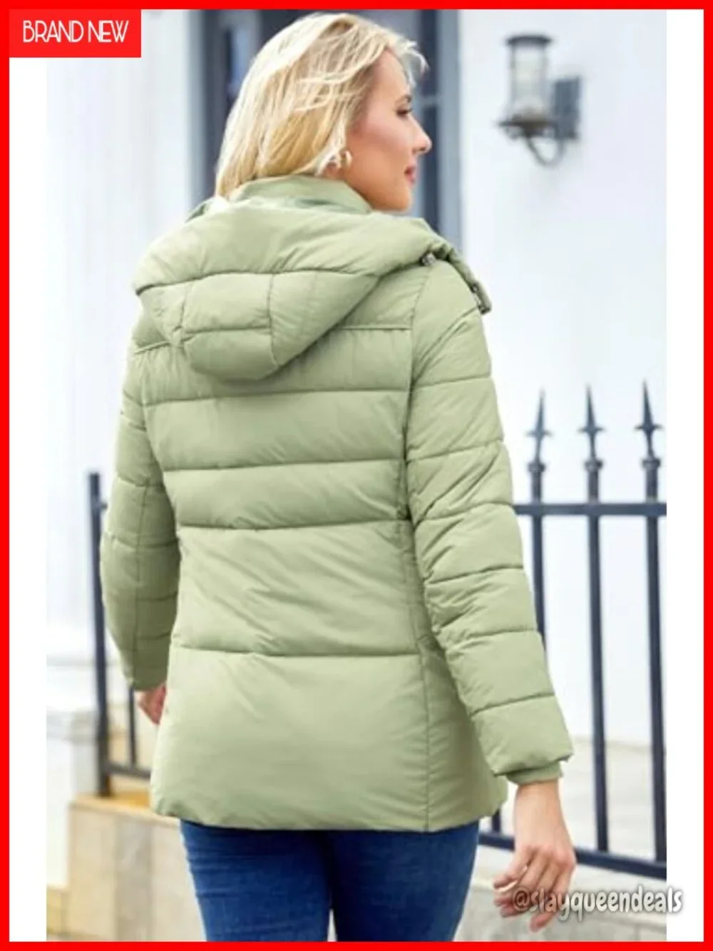 Womens Packable Puffer Jacket Winter Coat Hooded Lightweight Thickened Down